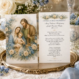 Heliga Familjen Blommig Bröllopsbön Gåva Visitkort
