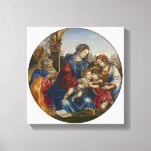 Heliga familjen - Filippino Lippi - c1490 Canvastryck