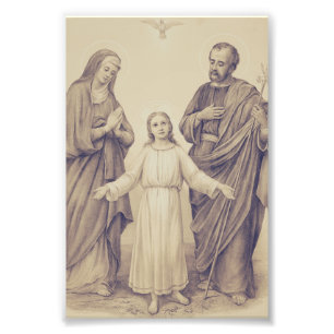 Heliga familjen Jesus, Jungfru Maria och Josef Fototryck