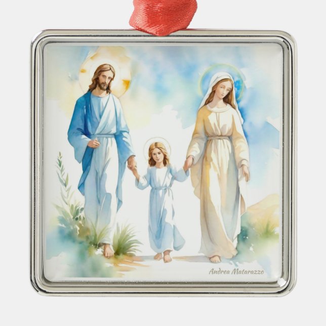Heliga-familjen Julgransprydnad Metall (Framsidan)
