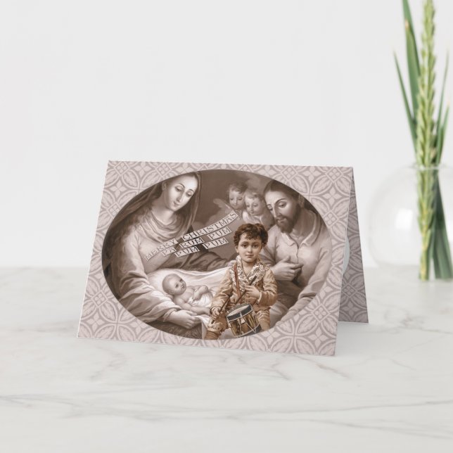 Heliga-familjen Little drummer-pojke CC0788 jul Helgkort (Framsida)