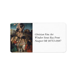 Heliga Family and Cherubs Adressetikett