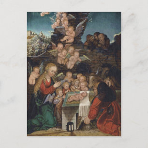 Heliga Family and Cherubs Vykort