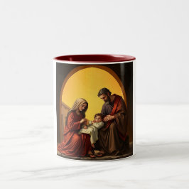 Heliga Family, Baby Jesus Mary och Joseph Coffee M Två-Tonad Mugg