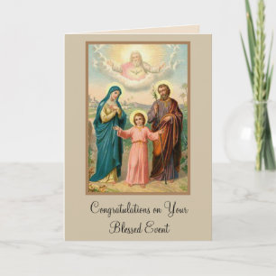 Heliga Family Birth of Baby Grattiss Card Kort