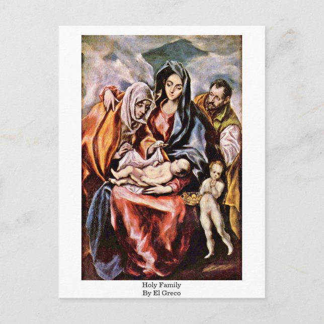 Heliga Family by El Greco Vykort (Framsida)