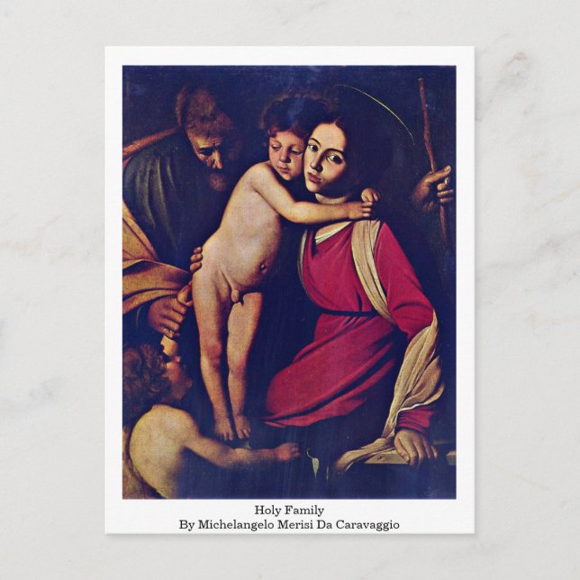 Heliga Family by Michelangelo Merisi Da Caravaggio Vykort (Framsida)