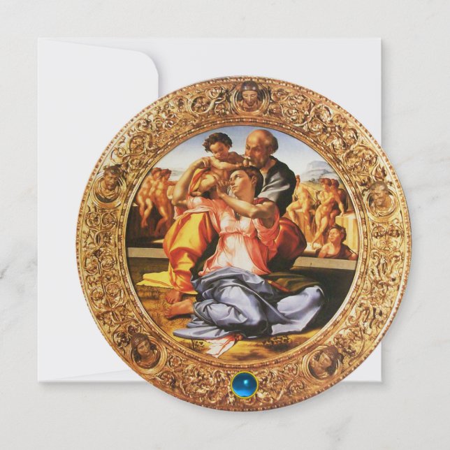 HELIGA FAMILY CHRISTMAS PARTY Blue Sapphire Gem Inbjudningar (Framsida)