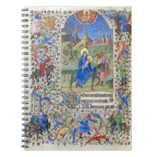Heliga Family Flight in Egypten Medieval Manuscrip Anteckningsbok