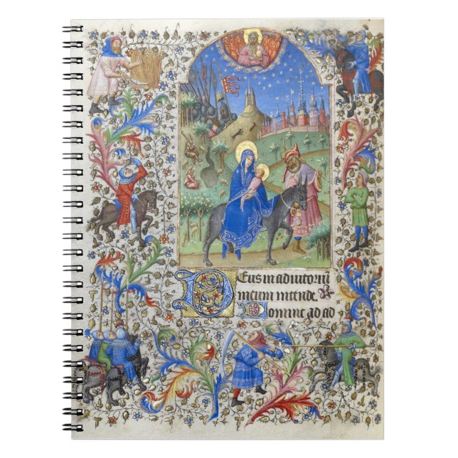 Heliga Family Flight in Egypten Medieval Manuscrip Anteckningsbok (Framsidan)