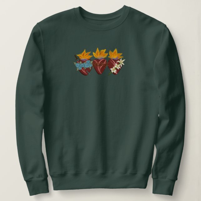 Heliga Family Hearts Sweatshirt - Grönt T Shirt (Design framsida)