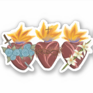 Heliga Family Hearts - Vinyl Sticker Klistermärken