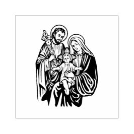 Heliga Family Jesus Mary Joseph Catholik Religiösa Stämpel