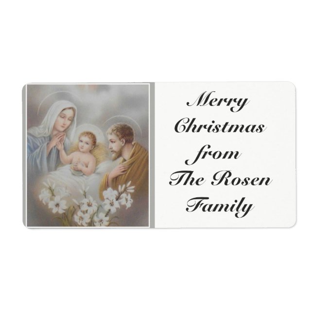Heliga Family Jesus Mary Joseph jul Fraktsedel (Framsidan)