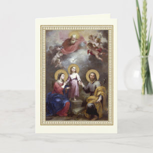 Heliga Family Jesus Mary Joseph Religiösa Vintage Kort