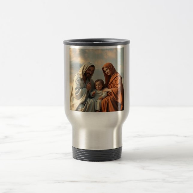 Heliga Family Jesus Mary och Joseph Steel Resemugg (Center)