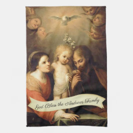 Heliga Family Jesus Mary St. Joseph Heliga Spirit Kökshandduk