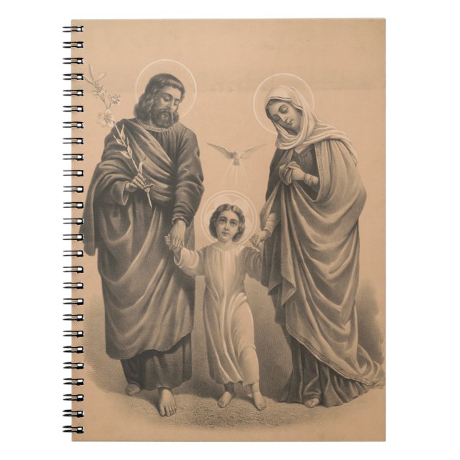 Heliga Family Jesus Mary St. Joseph Vintage Anteckningsbok (Framsidan)