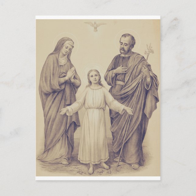 Heliga Family Jesus, Virgin Mary och Saint Joseph Vykort (Framsida)