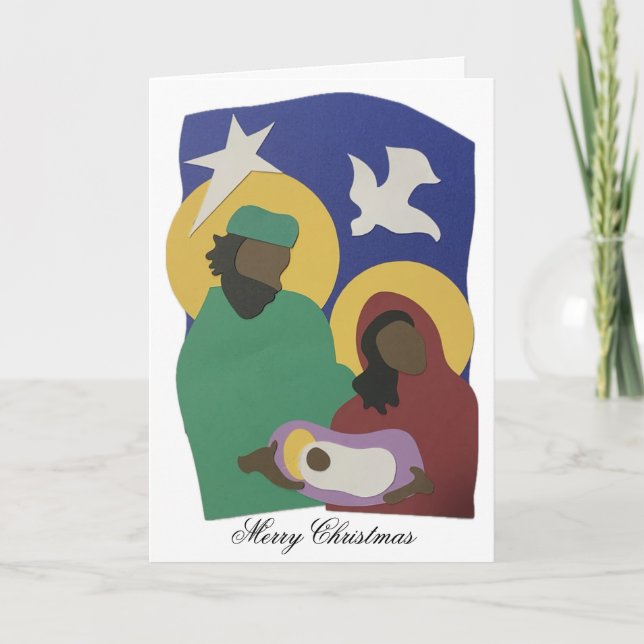 Heliga Family Nativitet med Jesus Julkort Anteckningskort (Framsida)