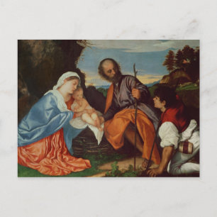 Heliga Family och Shepherd, 1510 Vykort