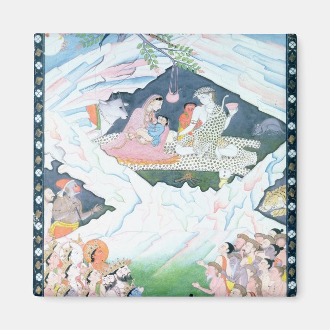 Heliga Family of Shiva and Parvati Magnet (Framsidan)