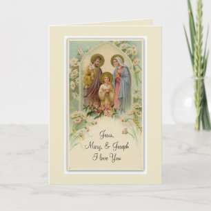 Heliga Family Prayer Jesus Mary St. Joseph Kort