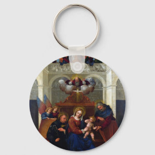 Heliga Family with Saint Nicholas of Tolentino Nyckelring