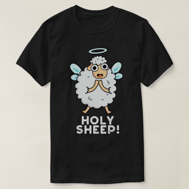 Heliga Får Cute Animal Pun T Shirt (Design framsida)