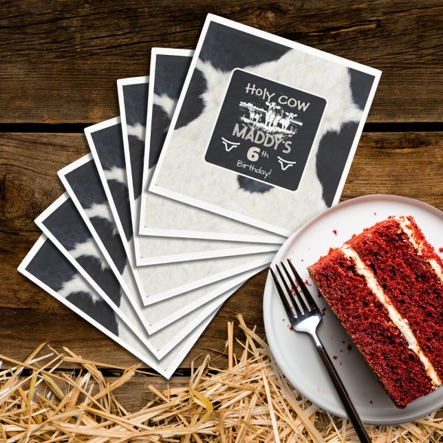 Heliga för djurutskrift Kow Birthday Pappersservet Pappersservett (Skapare uppladdad)