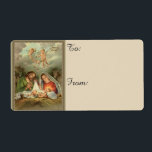 Heliga för jultomhet<br><div class="desc">Vackra vintage bild i jultomten St. Joseph,  Mary & Jesus i Manger</div>