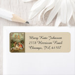 Heliga för jultomhet returadress etikett<br><div class="desc">Vackra vintage bild i jultomten med St. Joseph, Mary och Baby Jesus i manern, som på ett lovande sätt visas på dessa adressetiketter i personligen. Perfekt för att lägga till en tidlös korrespondens, helig för din korrespondens i helgdag, dessa etiketter ger alla kort och paket julstämning. Perfekt för att dela...</div>