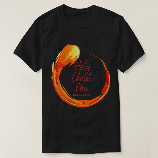 Heliga Ghost Fire Christian T Shirt (Design framsida)
