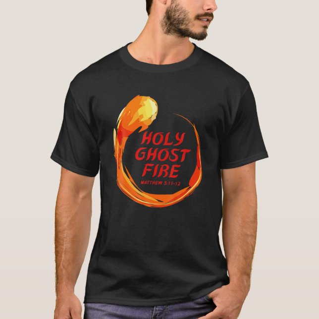 Heliga Ghost Fire Spirit fyllde ljus Färgad Chris T Shirt (Framsida)