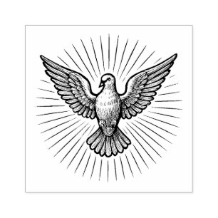 Heliga Ghost Spirit Dove Rays katolik Stämpel