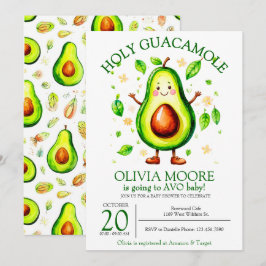 Heliga Guacamole Avocado Baby Shower-inbjudan Inbjudningar
