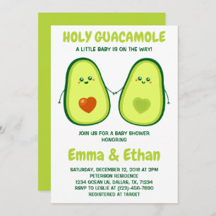 Heliga Guacamole Avocado Baby Shower-inbjudan Inbjudningar