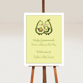 Heliga Guacamole Avocado Baby Shower Party-skylt Poster