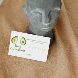 Heliga Guacamole Avocado Diaper Raffle Baby Shower Visitkort
