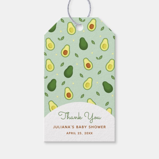 Heliga Guacamole Avocado Grönt Baby Shower-favorit Presentetikett (Framsidan)