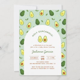Heliga Guacamole Avocado Grönt Baby Shower Inbjudningar