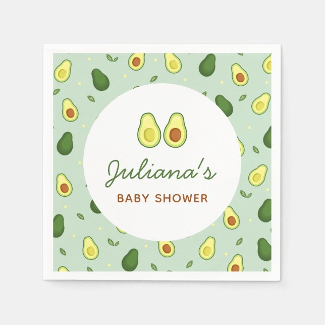 Heliga Guacamole Avocado Grönt Baby Shower Pappersservett (Framsidan)