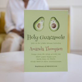Heliga Guacamole Avocado Parents Fiesta Baby Showe Inbjudningar