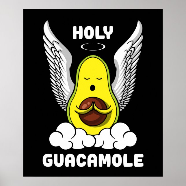 Heliga Guacamole Avocado Vegan Funny Joke Poster (Framsidan)