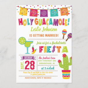 Heliga Guacamole Bachelorette Fiesta Inbjudan WH