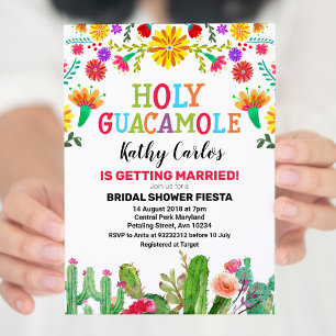 Heliga Guacamole Cactus Fiesta Möhippa Inbjudningar