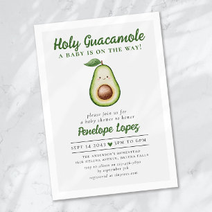 Heliga Guacamole Cute Avocado Baby Shower Inbjudningar