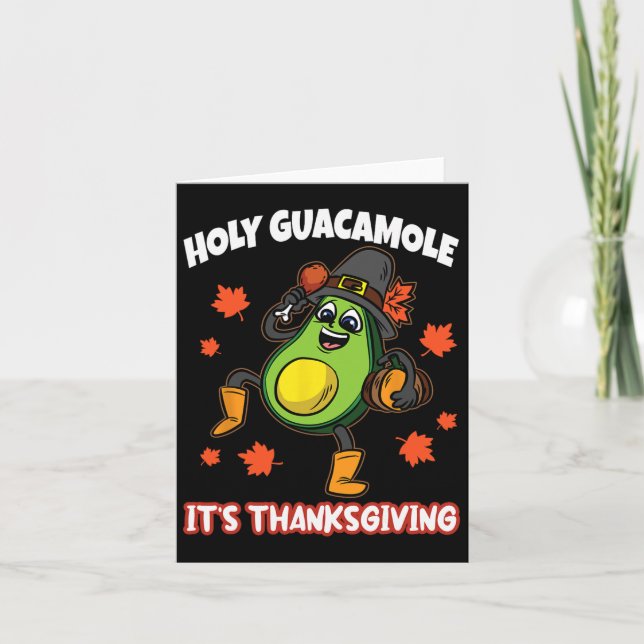 Heliga Guacamole dess Thanksgiving Avocado Pilgrim Kort (Framsida)