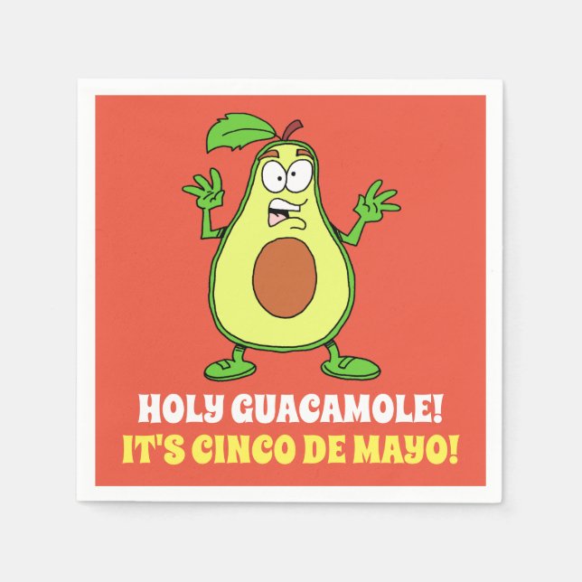 Heliga Guacamole Det är Cinco De Mayo Pappersservett (Framsidan)