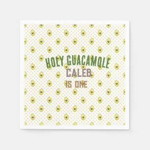 Heliga Guacamole Fiesta Avocado 1:a födelsedagen P Pappersservett